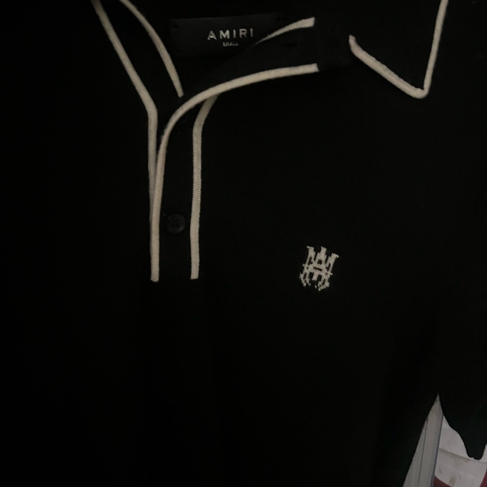 AMIRI Black Polo with White Trim